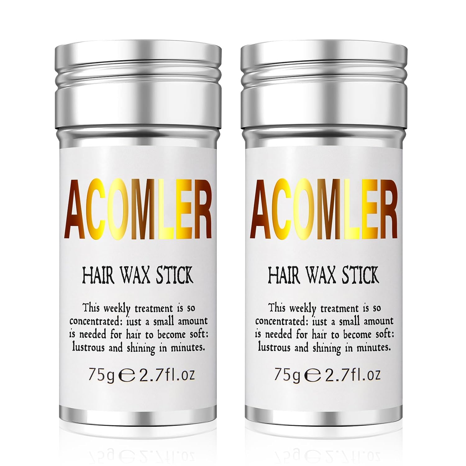 Acomler Hair Wax Stick for Fly Aways, Frizz Control, Slick Back - 2 Pack