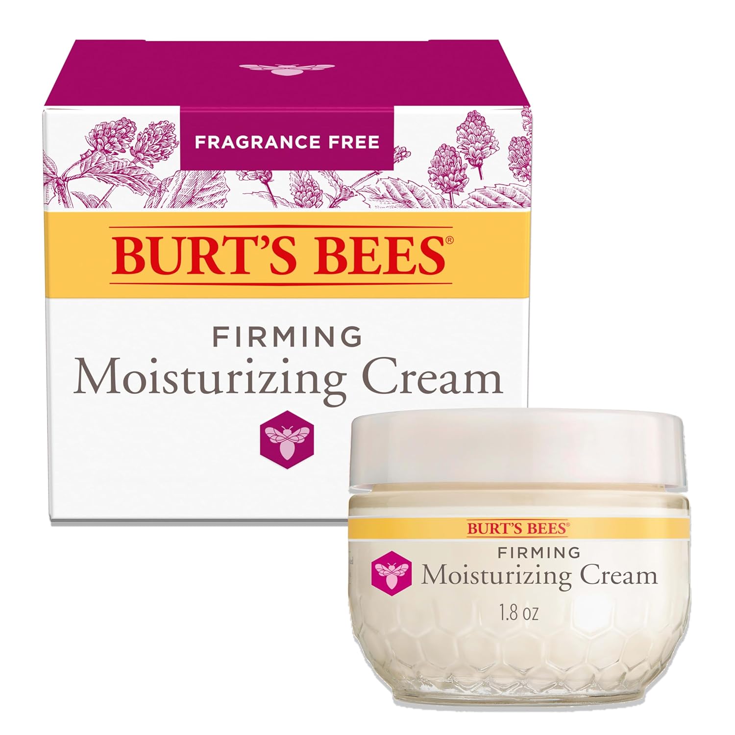 Burt's Bees Firming Moisturizing Cream for Face, Fragrance Free, 1.8 oz