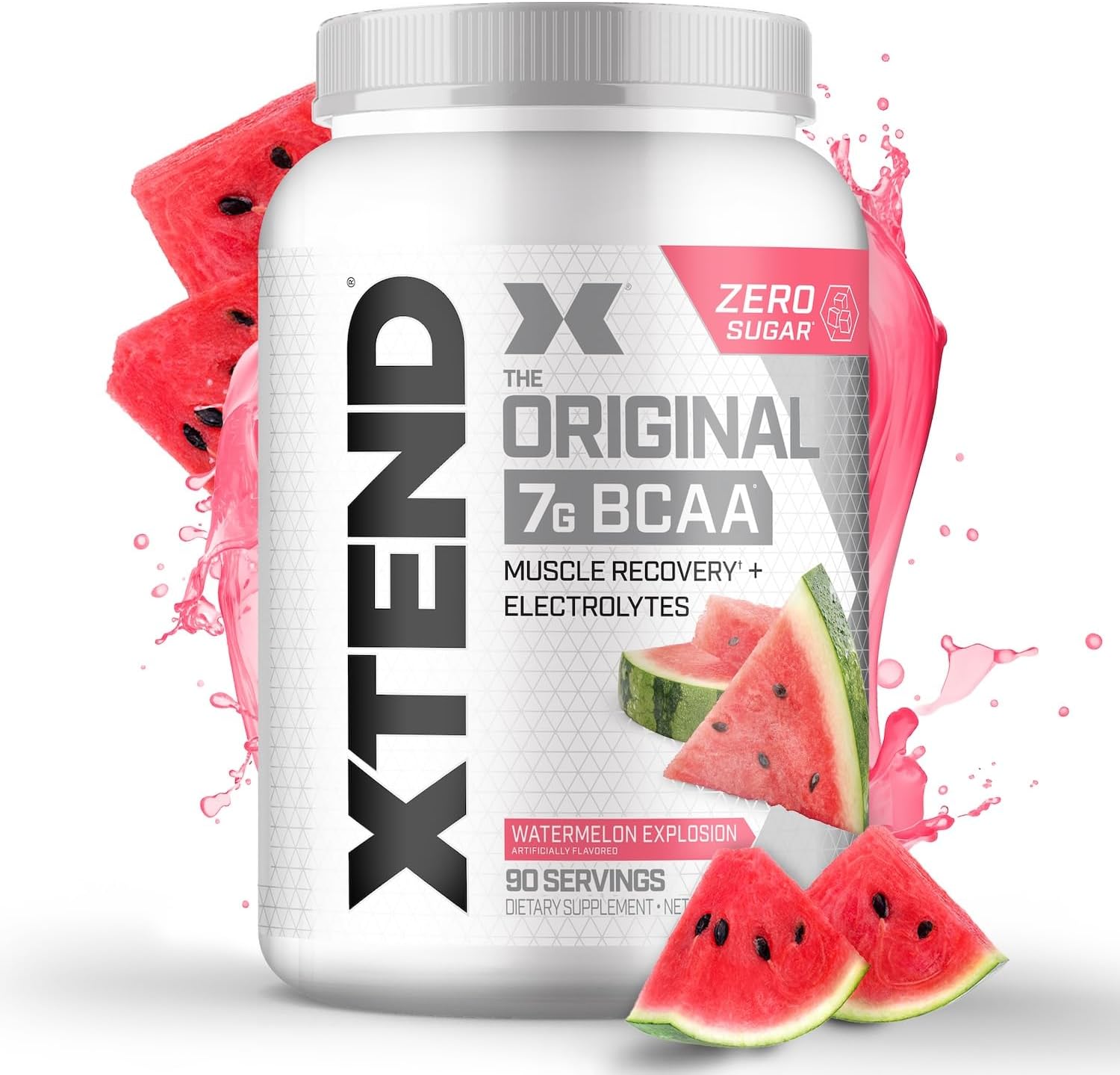 Xtend Original 7g BCAA Powder - Strawberry Kiwi Splash, 90 Servings (Zero Sugar)