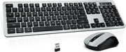 Links9+ Wireless Keyboard and Mouse Combo, 2.4GHz Silent Keyboard, Optical Mouse, Plug and Play - Black & Gray