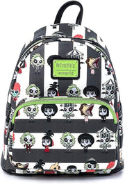 Loungefly Beetlejuice Chibi All Over Print Double Strap Mini Backpack