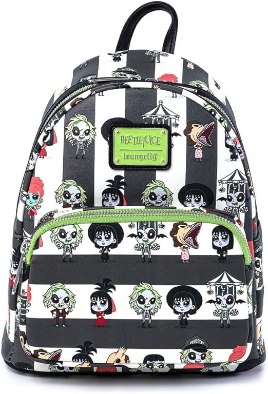 Loungefly Beetlejuice Chibi All Over Print Double Strap Mini Backpack