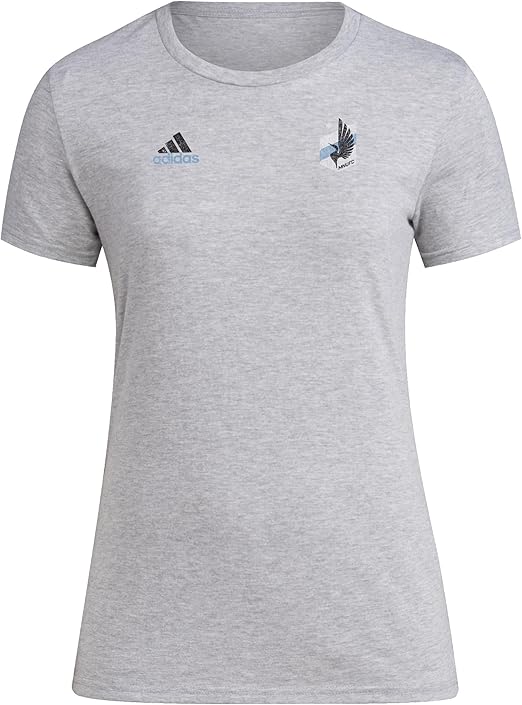 adidas Women's Minnesota United MLS Short Sleeve T-Shirt - Heather Gray, Size Large Tall
