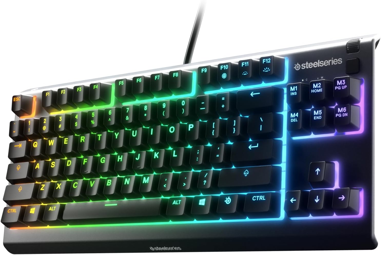 SteelSeries Apex 3 TKL RGB Gaming Keyboard, Tenkeyless Compact Form Factor, 8-Zone RGB Illumination, Black