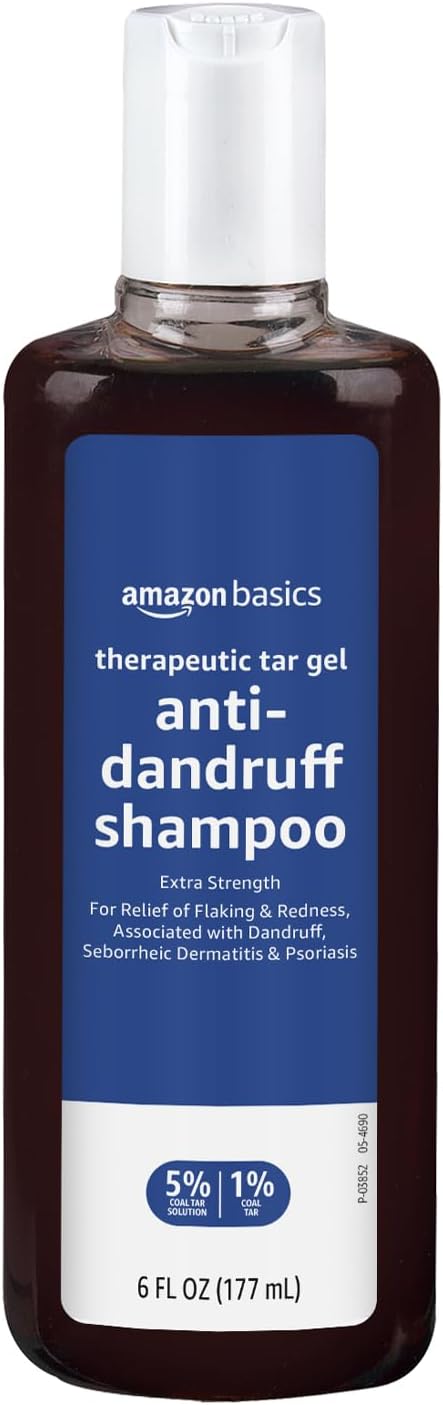 Amazon Basics Therapeutic Tar Gel Anti-Dandruff Shampoo Extra Strength 1% Coal Tar - 6 fl. oz.