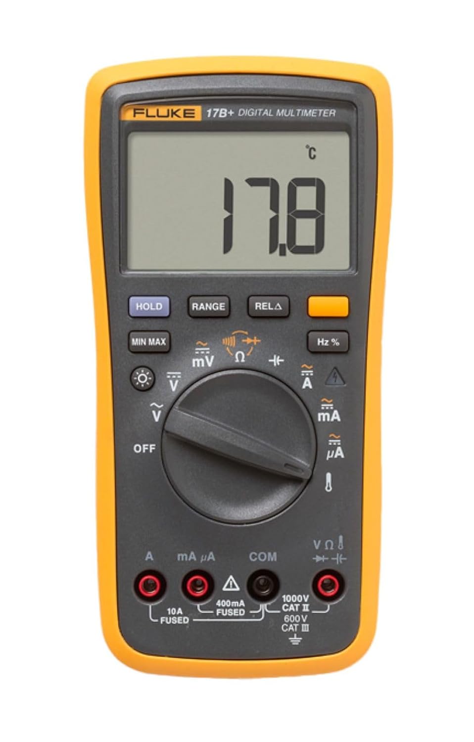 Fluke 17B+ ESP Digital Multimeter with Temperature and Frequency, 1000V, 10A