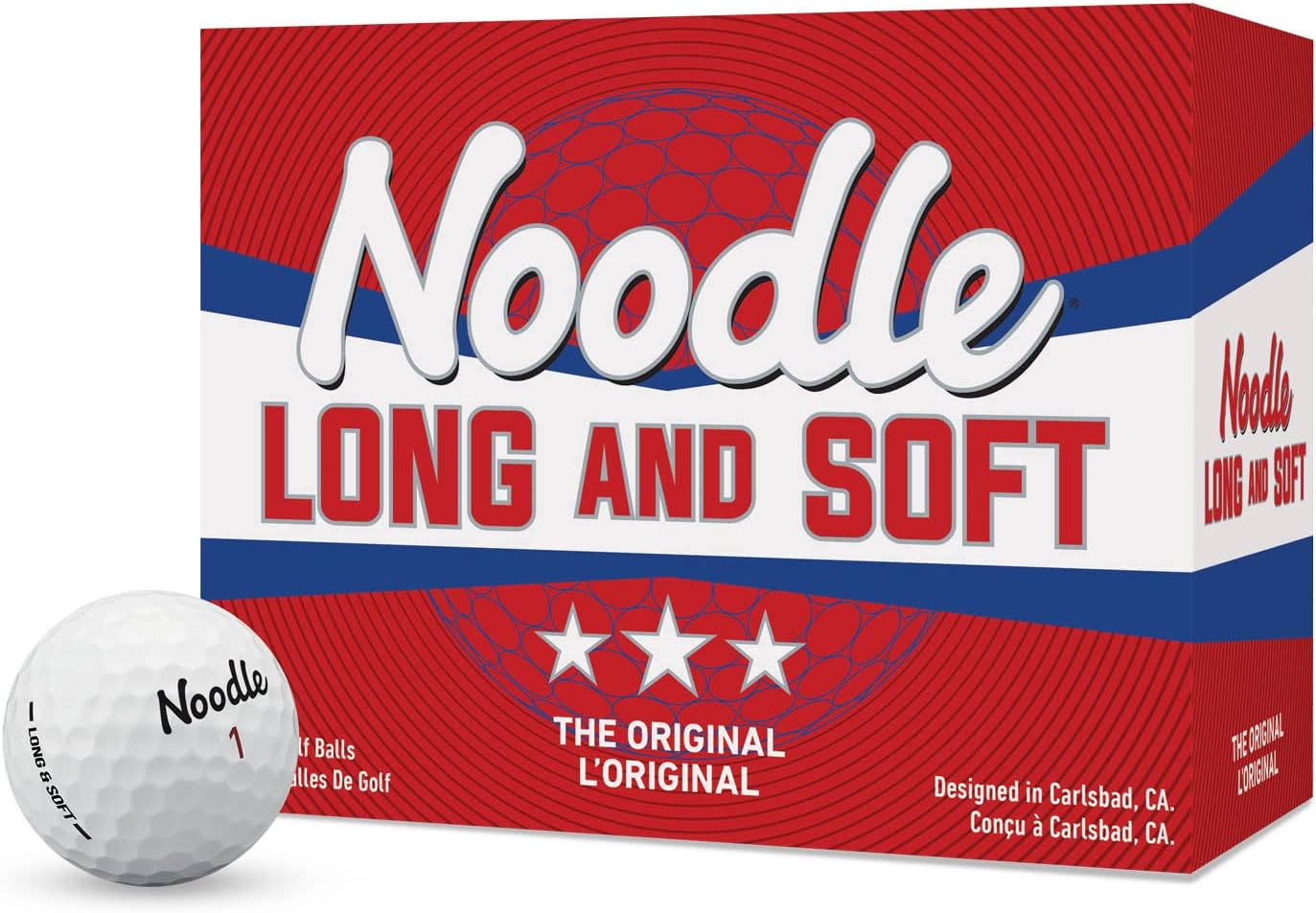 Noodle Long & Soft Golf Balls, White - 24 Pack