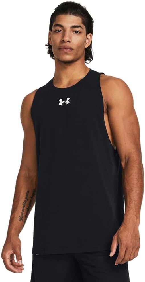 Under Armour Men's Baseline Tank Top - Black/White, Size XL