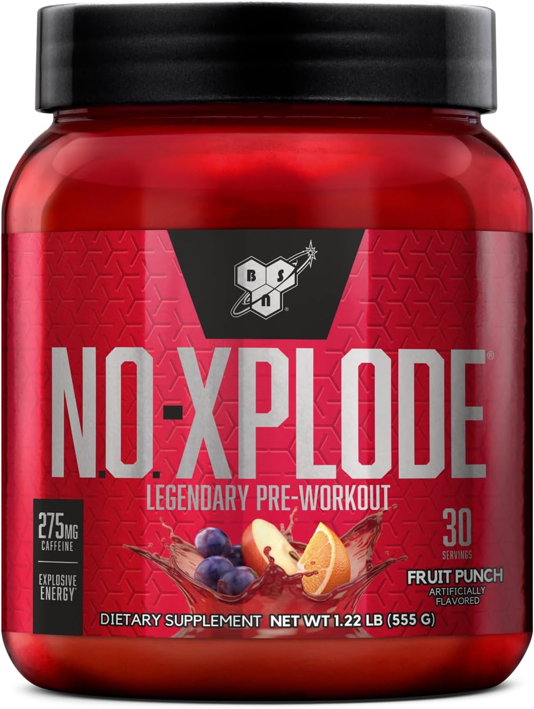 BSN N.O.-Xplode Legendary Pre-Workout Powder - Fruit Punch, 1.22 lbs. (30 Servings)