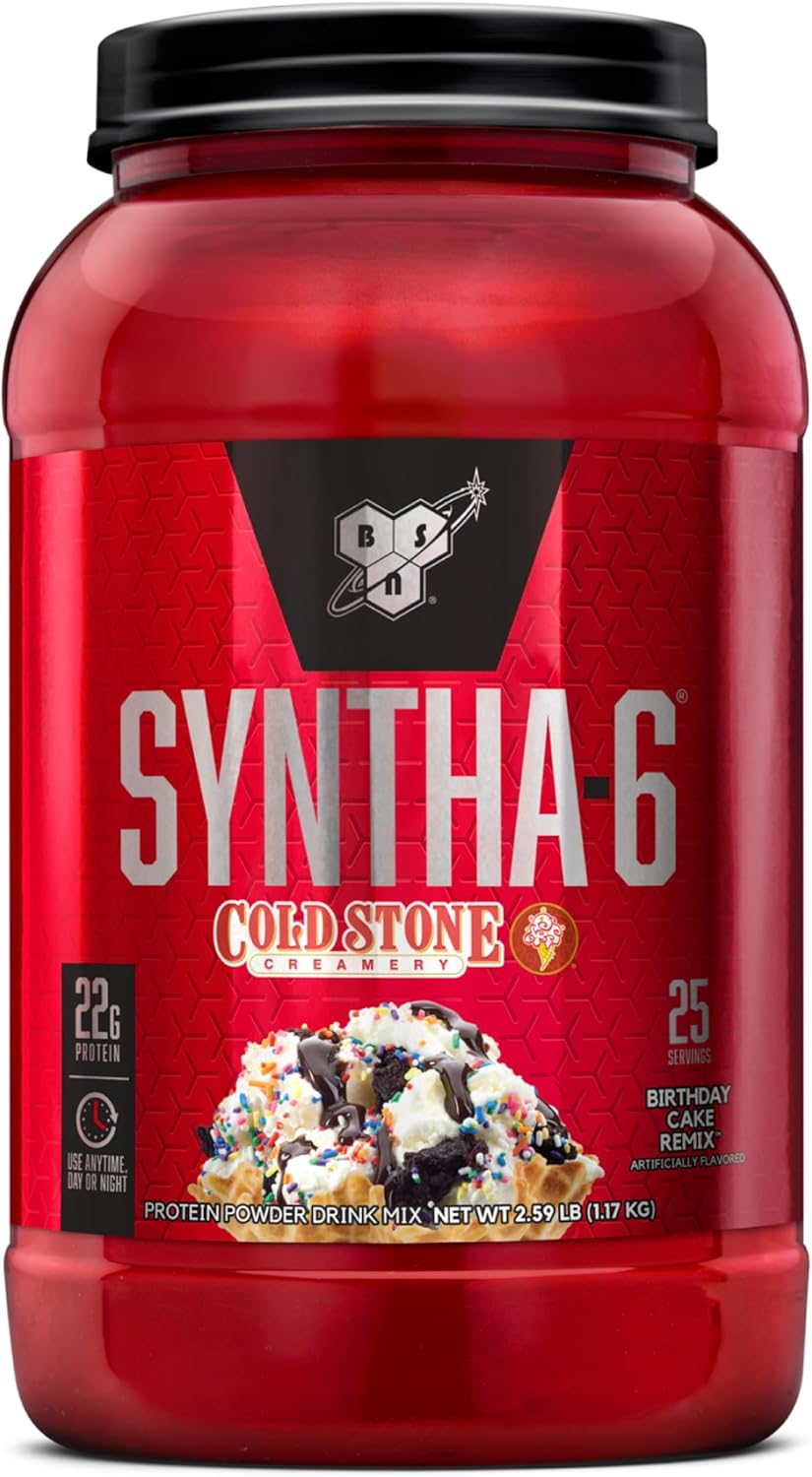 BSN Syntha6 Protein Powder - Birthday Cake Remix, 2.59 Lbs. / 25 Servings