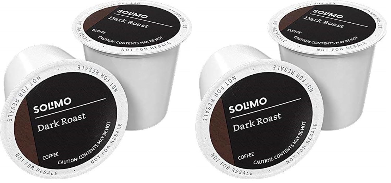Solimo Dark Roast Keurig K-Cup Coffee Pods, 100 Count (2 Pack)