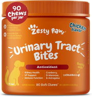 Zesty Paws Cranberry Urinary Tract Bites for Dogs for UT Incontinence Support, Immune Health - 90ct, Chicken Flavor