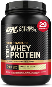 Optimum Nutrition Gold Standard 100% Whey Protein Powder - Vanilla Ice Cream, 2lb.