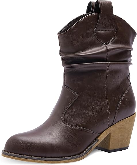 Canyon Trails Women's Pointed Toe Classic Distressed Western Boots - Dark Brown, Size 11