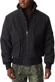 Bass Outdoor Men's Mixed Media Full Zip Bomber Jacket - Caviar, Size Large