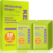 Keidoc Teeth Whitening Strips, Enamel-Safe Natural White Strips, Non-Sensitive, Mint, 28 Strips (14 Treatments)
