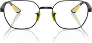 Ray-Ban Men's Rx6594M F094 Eyewear Frames, Scuderia Ferrari - Black/Yellow, 54/20/145