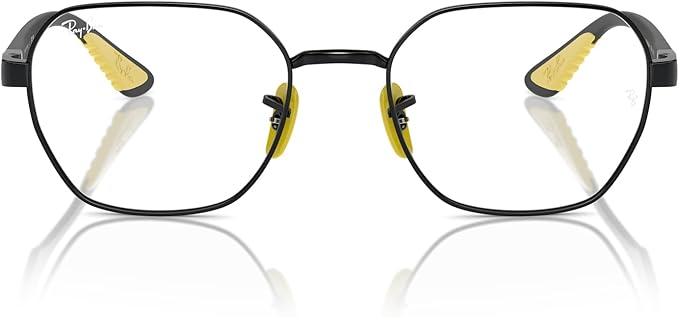 Ray-Ban Men's Rx6594M F094 Eyewear Frames, Scuderia Ferrari - Black/Yellow, 54/20/145