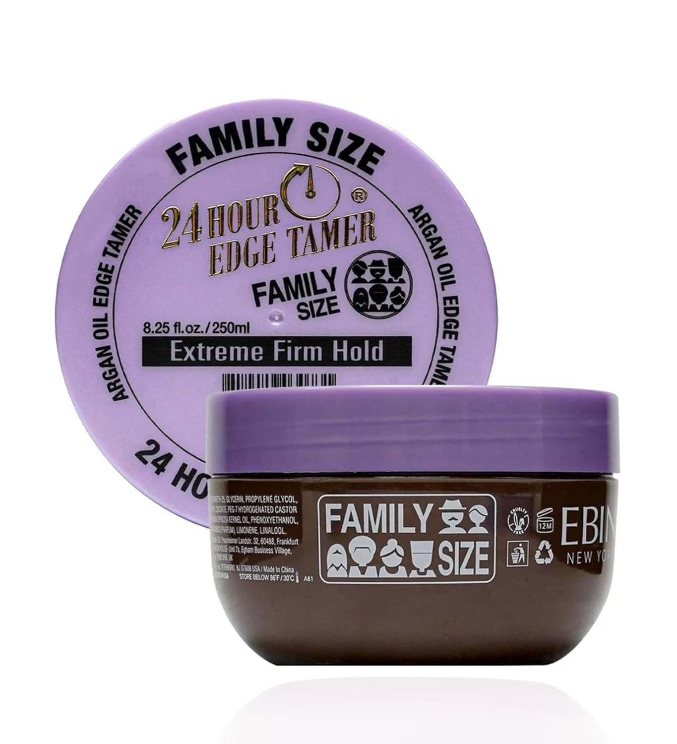 Ebin New York 24 Hour Edge Tamer Extreme Firm Hold Gel - Family Size (8.25oz)