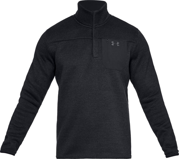 Under Armour Men's Specialist Grid Henley 1/2 Zip Sweatshirt - Black, Size Small