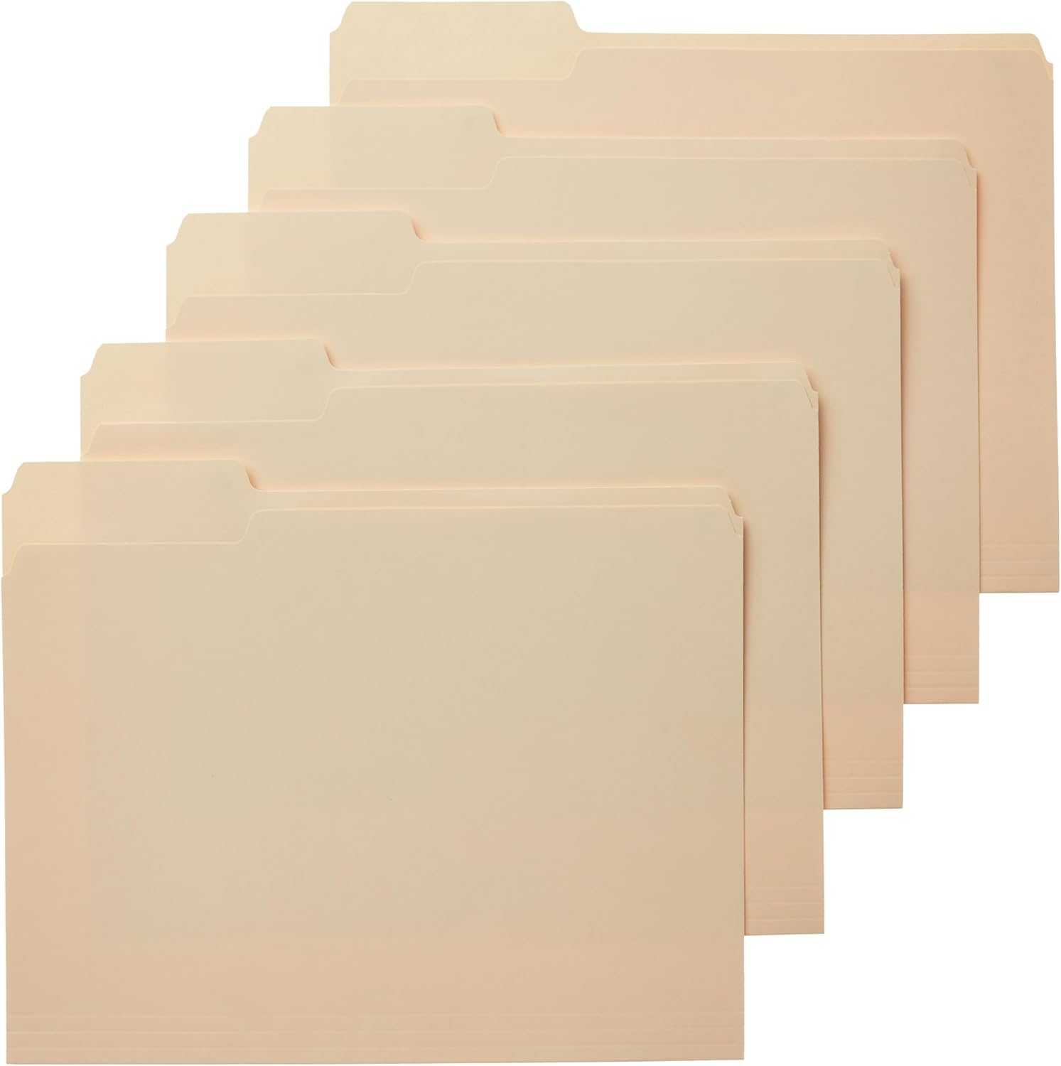 Amazon Basics Assorted Positions File Folders - 1/3-Cut Tab, Letter Size Manila Folers - Pack of 100