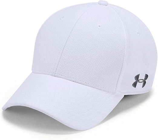Under Armour Unisex Blank Blitzing Stretch Fit Cap - White/Graphite, L/XL