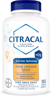 Citracal Slow Release Calcium 1200mg With Vitamin D3 - 185 Caplets
