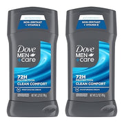 Dove Men+Care Antiperspirant Deodorant Stick - Clean Comfort, 2.7 Ounce (Twin Pack)