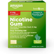 Amazon Basic Care Coated Nicotine Polacrilex Gum 4 mg - Mint, 160 Count