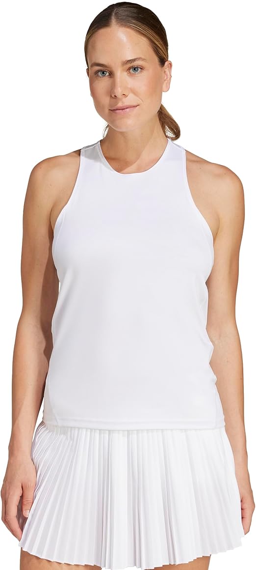 adidas Women's Club Slim-Fit Racerback Tank Top - White, Size XL