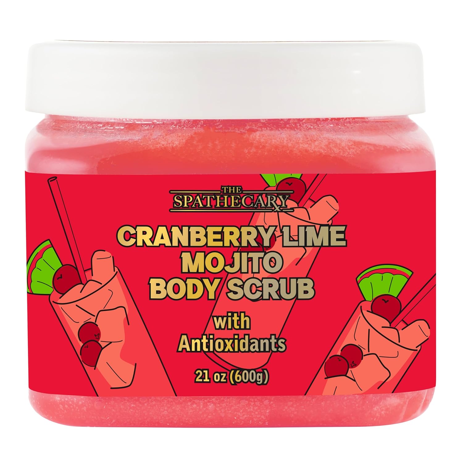 The Spathecary Cranberry Lime Mojito Body Scrub, 21 oz