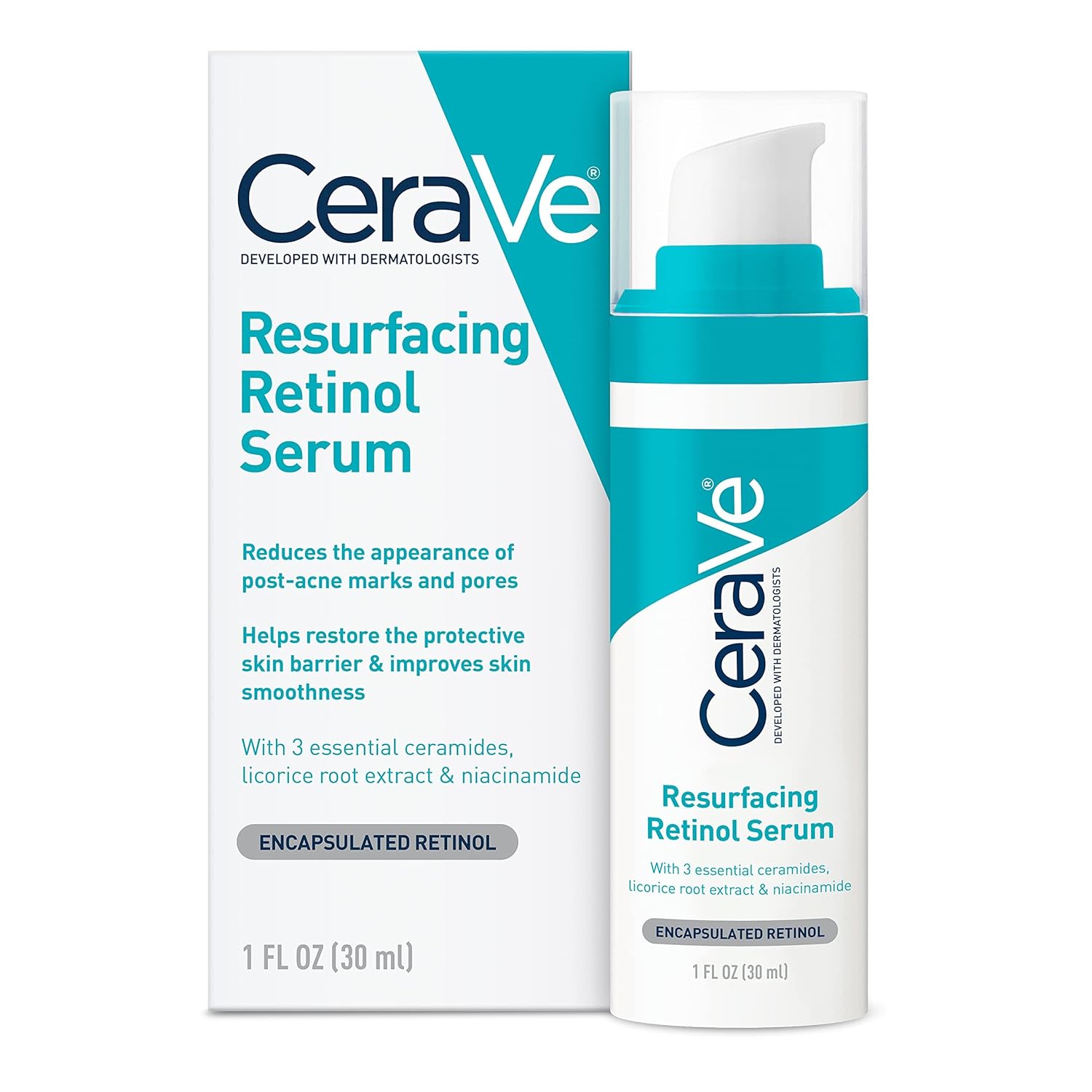CeraVe Resurfacing Retinol Serum for Post-Acne Marks and Skin Texture - 1 fl. oz.
