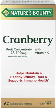 Nature's Bounty Cranberry 25,200mg with Vitamin - 60 Rapid Release Softgels