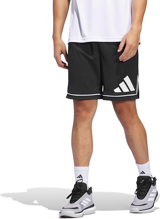 adidas Men's Badge of Sport Basketball Shorts - Black/White, Size XS