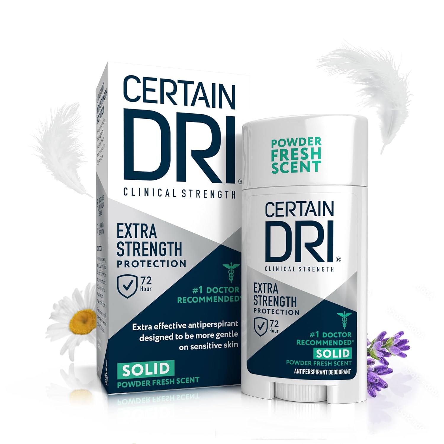 Certain Dri Extra Strength Clinical Solid Antiperspirant - Powder Fresh, 1.7oz Stick