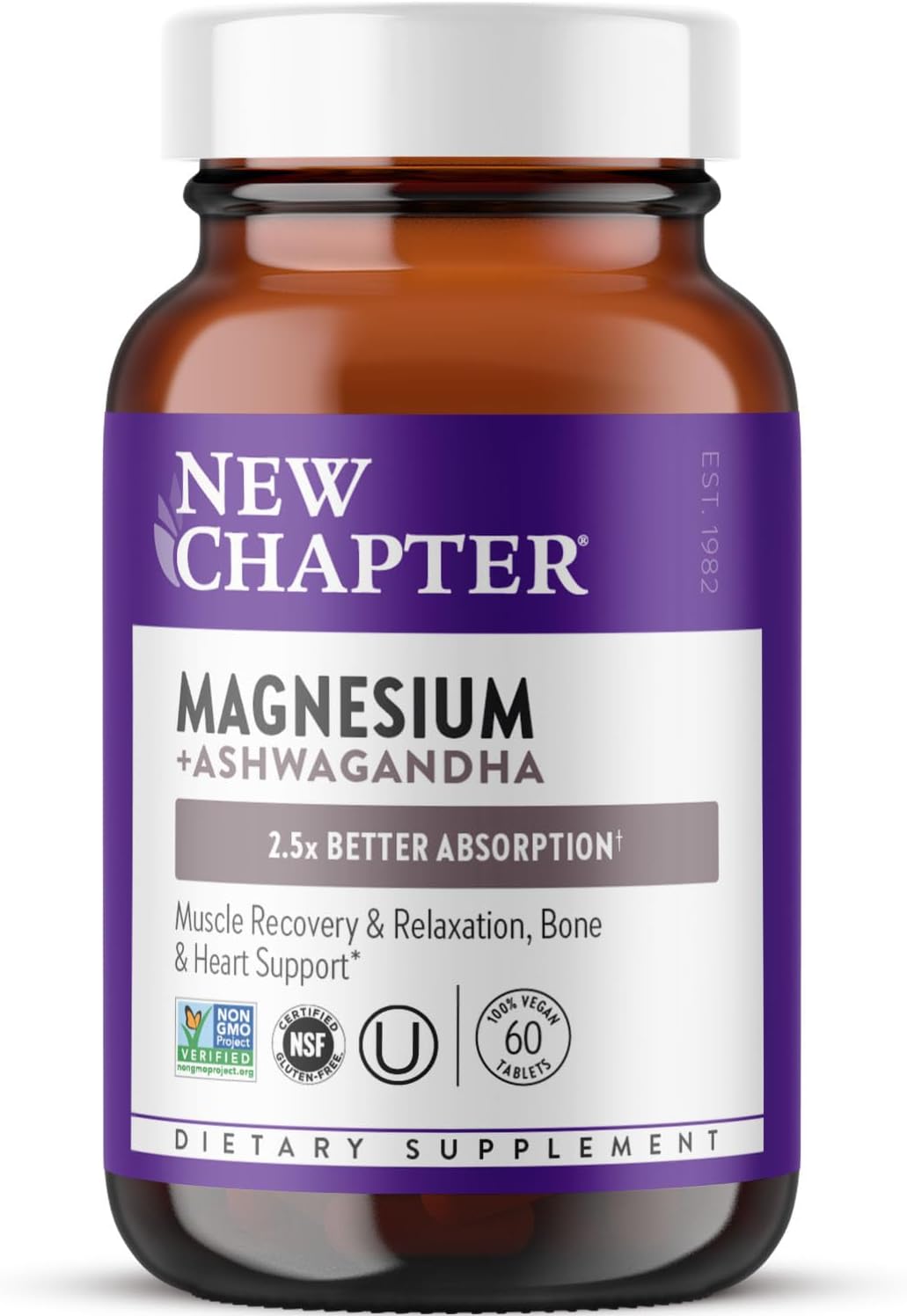 New Chapter Magnesium + Ashwagandha - 60 Tablets