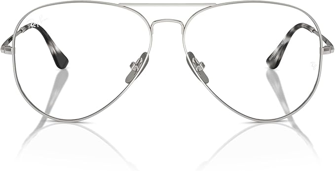 Ray-Ban Men's RX8789 1002 Aviator Titanium Eyewear Frames - Silver, 58/14/140
