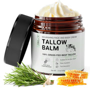 SWturK Beef Tallow Facial Moisturizer, Organic Whipped Tallow and Honey Balm, 4oz