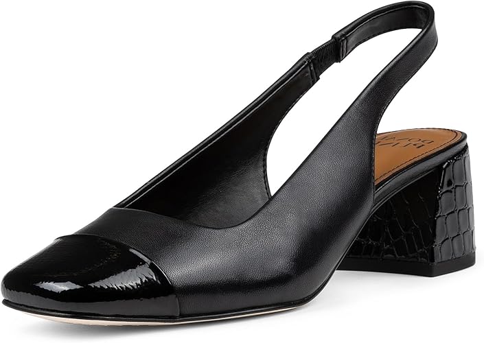 Donald J Pliner Women's Amore Slingback Pump - Black Leather, Size 9.5