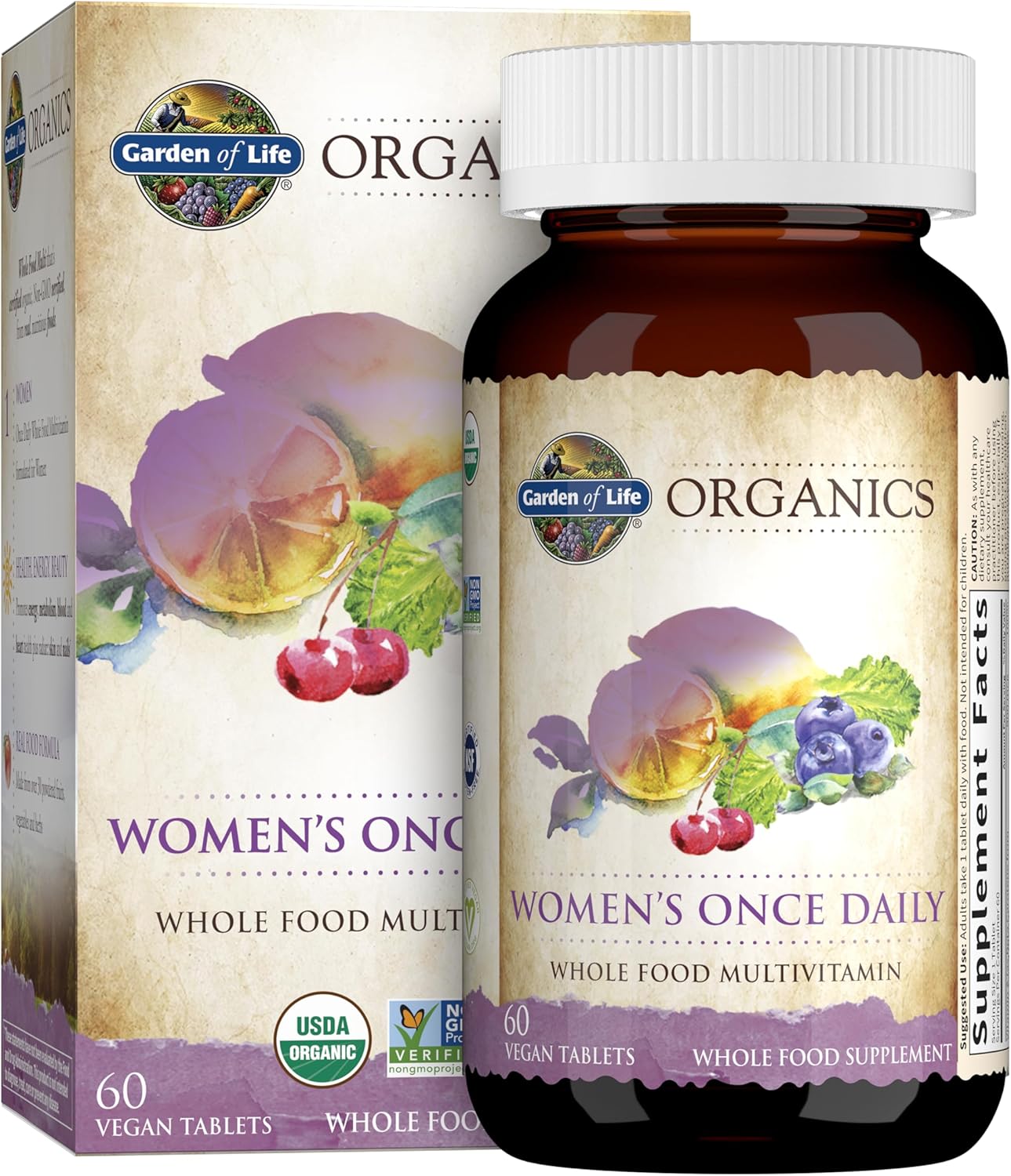 Garden of Life Organics Women's Once Daily Whole Food Multivitamin - 60 Tablets