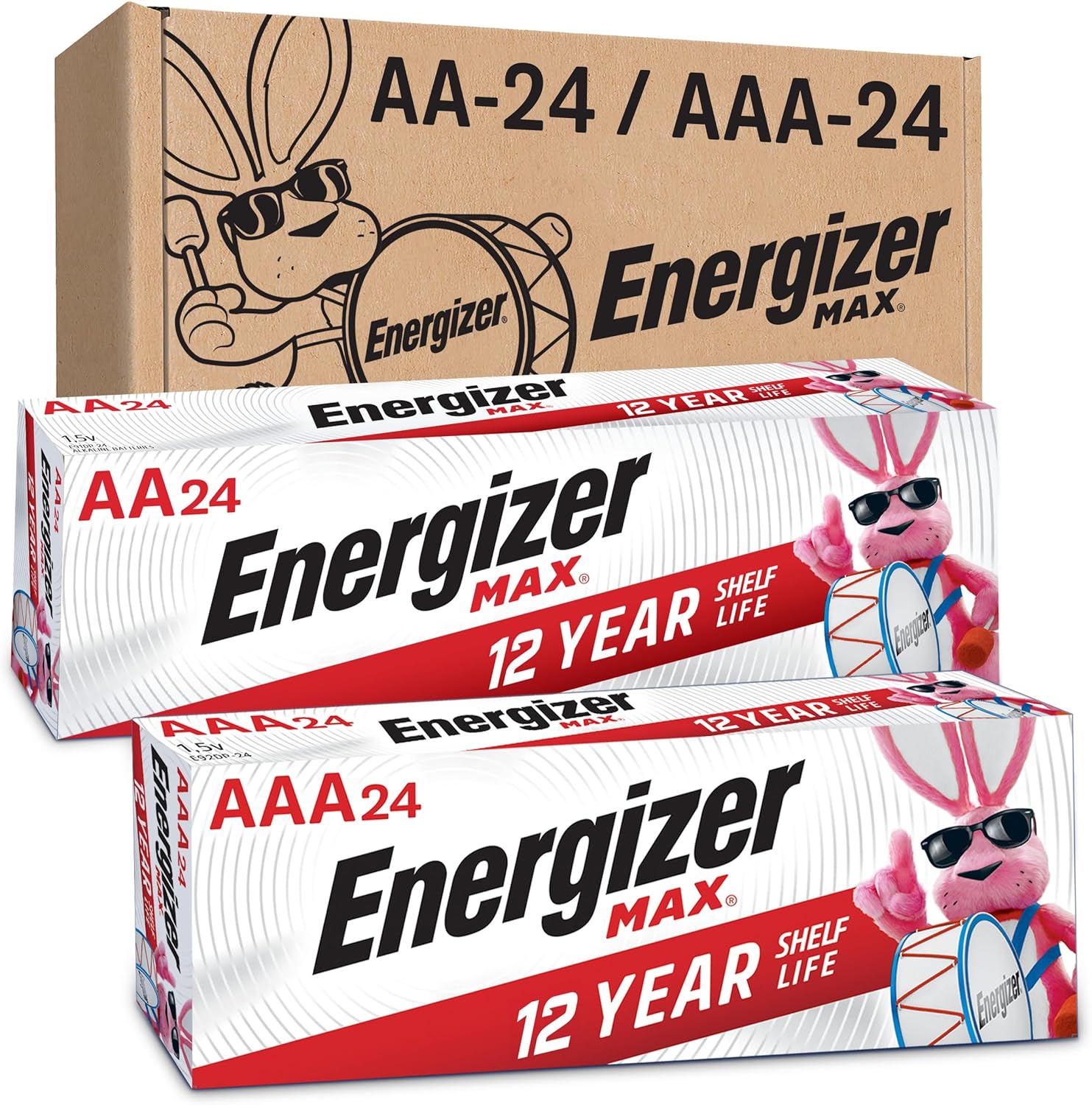 Energizer Max Alkaline Batteries - AA & AAA - 24 Each (48 Total)