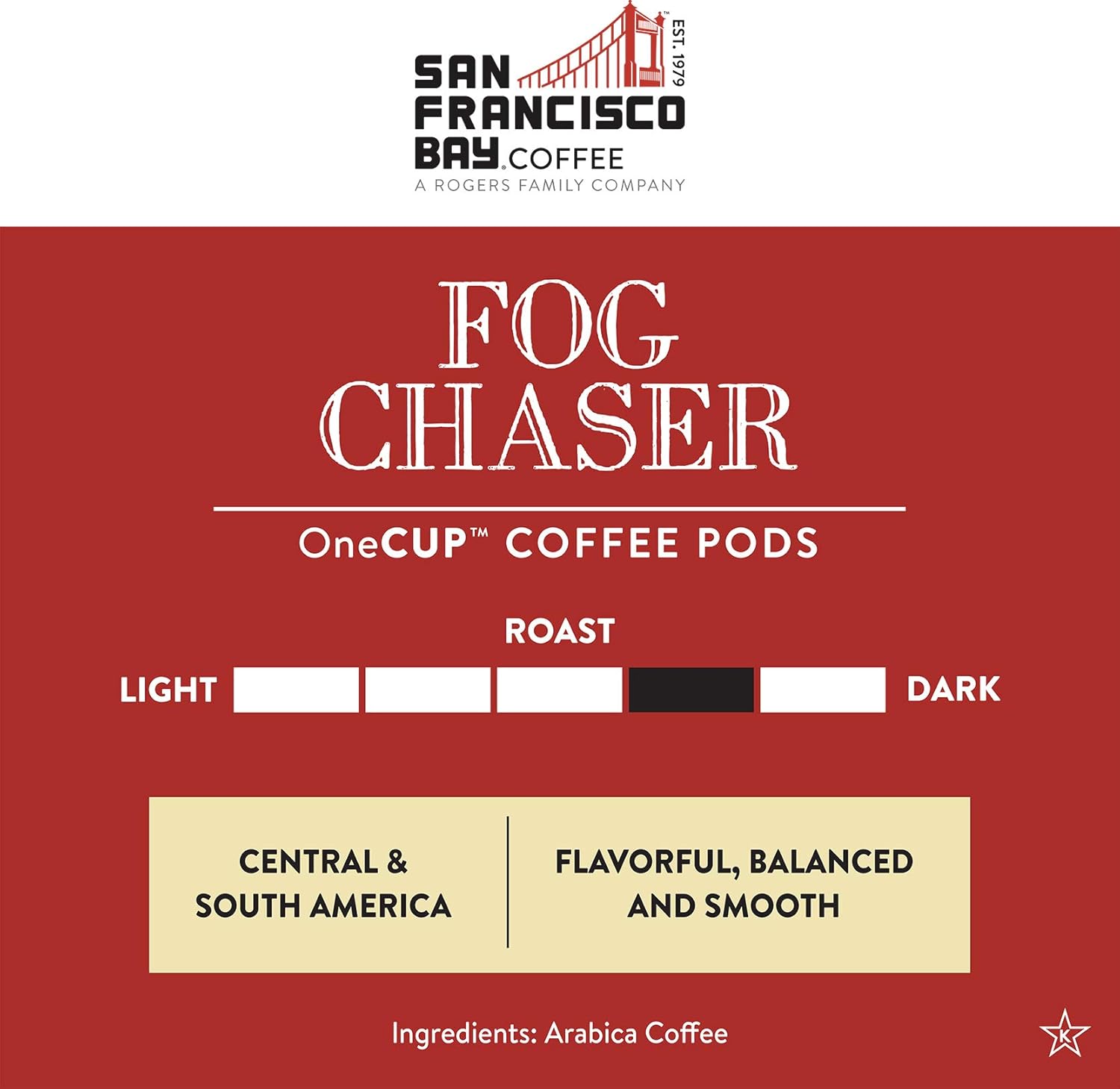 San Francisco Bay Fog Chaser Medium Roast Compostable Keurig K-Cup Coffee Pods - 80ct