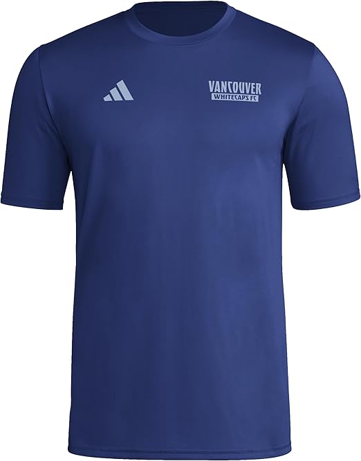 adidas Men's Vancouver Whitecaps FC Local Warp Pre-Game Short Sleeve T-Shirt - Navy Blue, Size Small