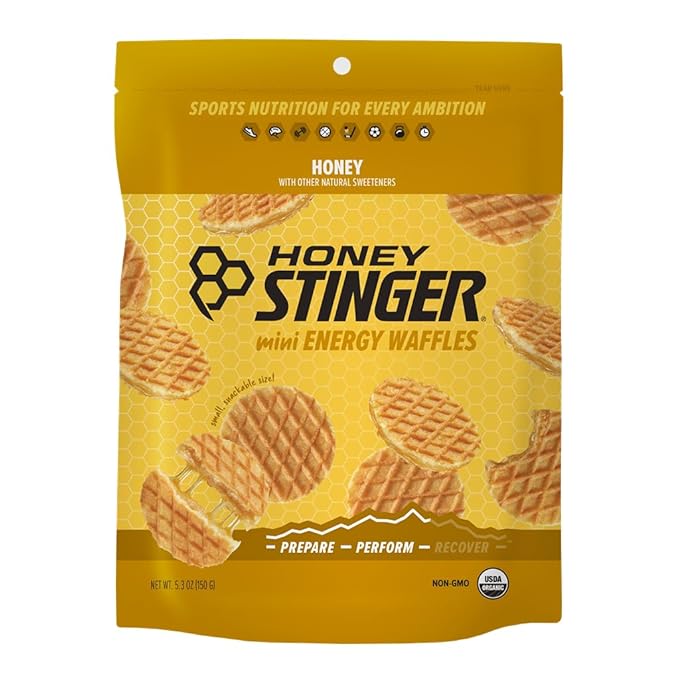Honey Stinger Organic Mini Waffles, Honey, 1 Bag (3 Mini Waffles)