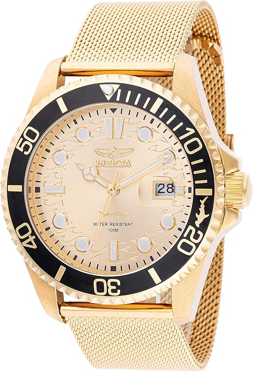 Invicta Men's Pro Diver 43mm Quartz Watch - Gold Tone, Black Dial (47177)