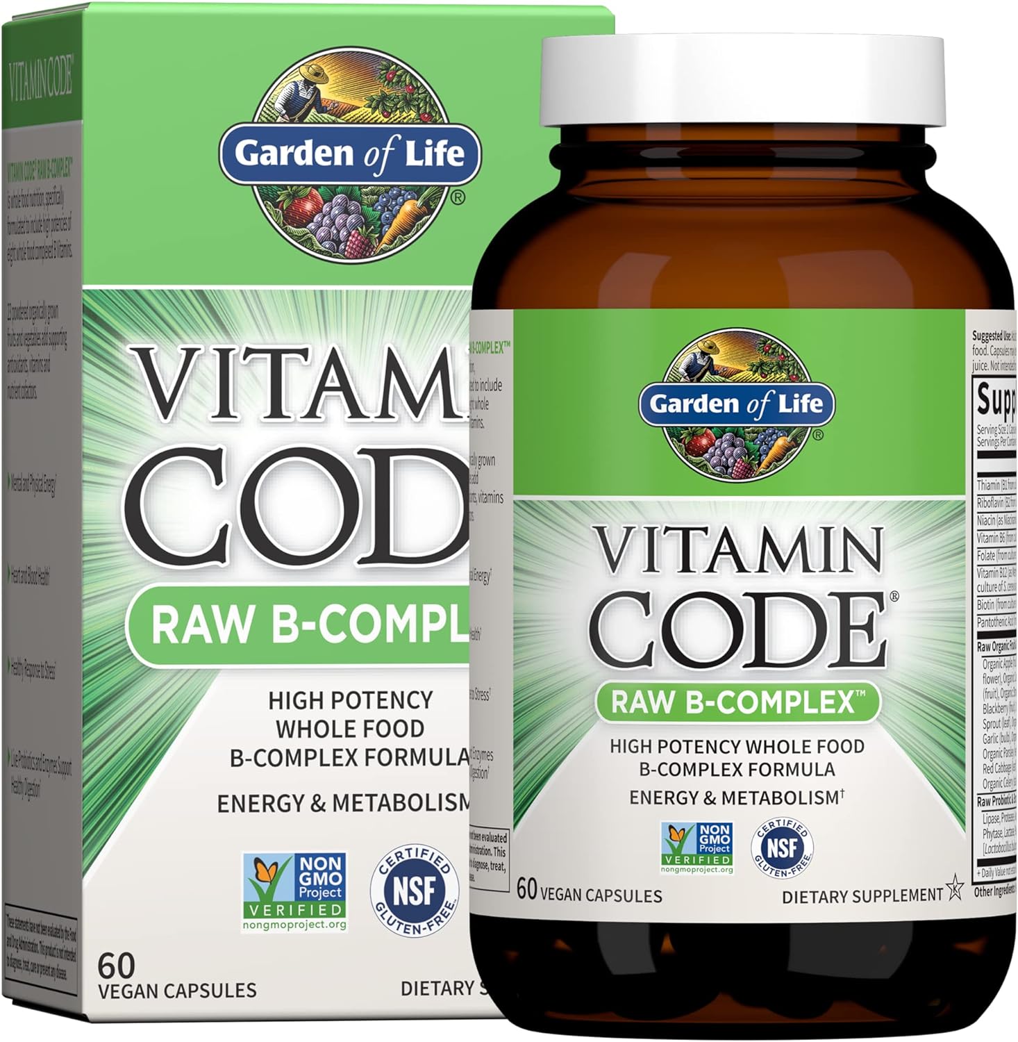 Garden of Life Vitamin Code Vitamin Raw B-Complex Vitamin - 60 Capsules