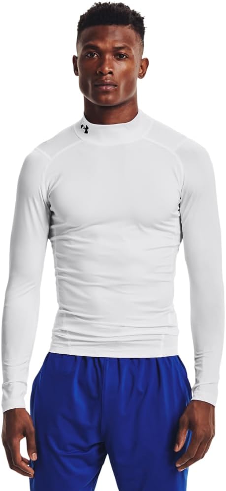Under Armour Men's Heatgear Armour Mock Long Sleeve Shirt - White, Size XXL