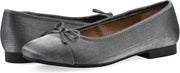 White Mountain Women's Bocci Cap Toe Ballet Flat - Gunmetal Shimmer, Size 9.5