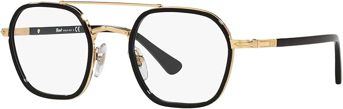 Persol Unisex PO2480V 1097 Eyewear Frames - Black Geometric, 48-22-140