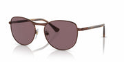 Persol Unisex Adult Sunglasses - PO1002S 1124AF, Shiny Brown, Dark Violet Lens - 54/18/145